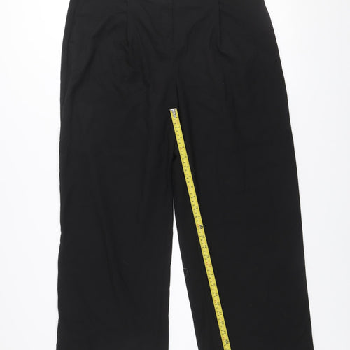 Next Women's Black Size 16 Regular Pleated Work Trousers