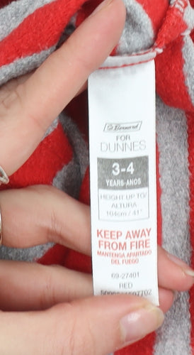 Dunnes Boys Red Grey Striped Cars Lightning McQueen Hoodie 3-4 Years