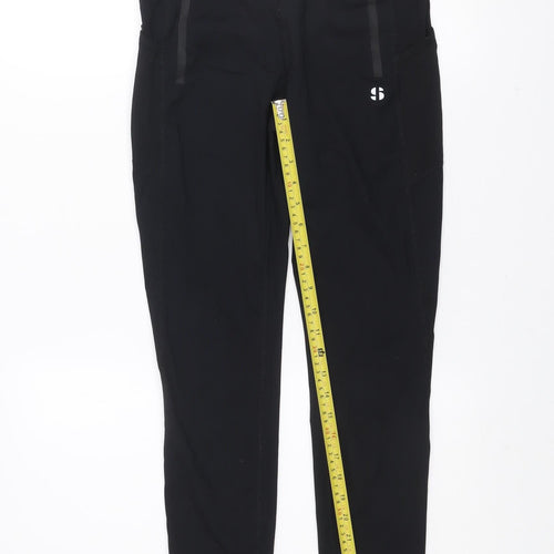 Sports Illustrated Womens Black M Ankle Leggings Activewear