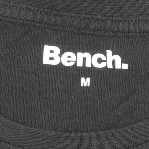 Bench Men Black Long Sleeve Cotton Crew Neck Top Size M
