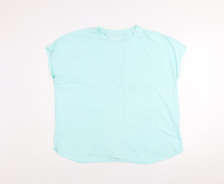 Dunnes Stores Women’s Aqua Blue Short Sleeve Activewear T-Shirt Size L