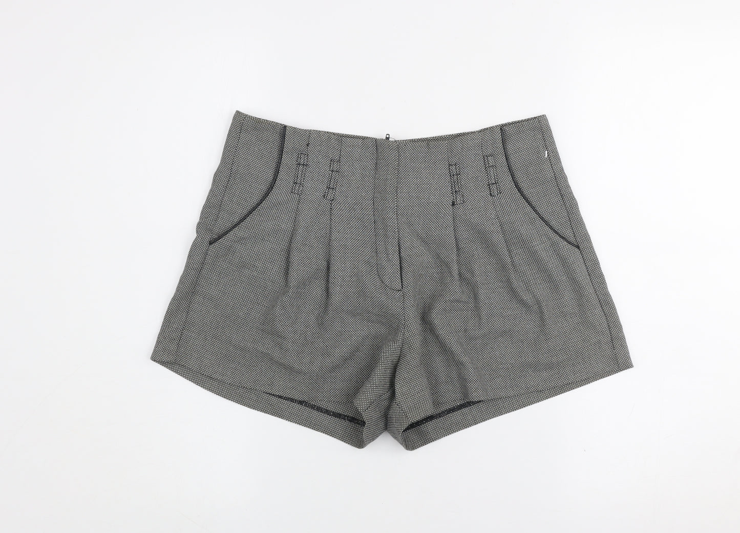 A|wear Women Grey Pleated Chino Shorts Size 10