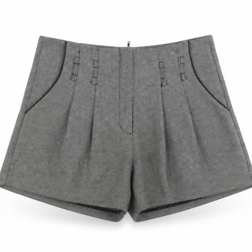 A|wear Women Grey Pleated Chino Shorts Size 10