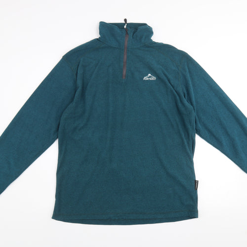 Portwest Men’s Green Fleece 1/4 Zip Pullover Sweatshirt Size L