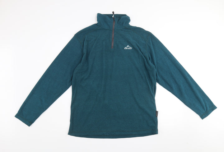 Portwest Men’s Green Fleece 1/4 Zip Pullover Sweatshirt Size L