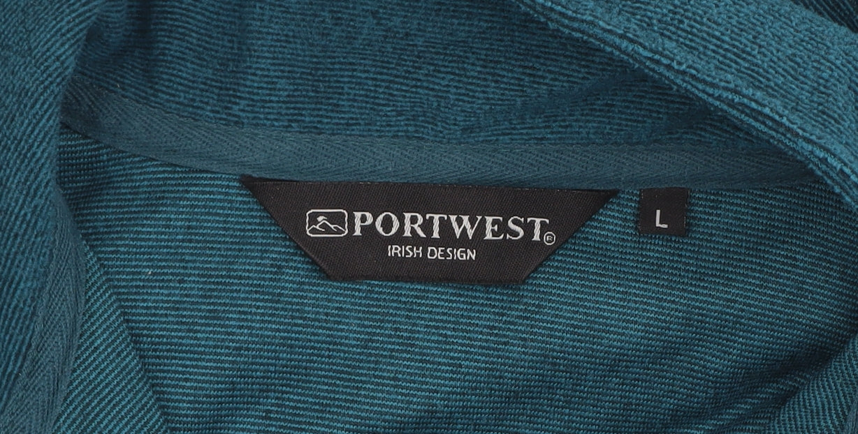 Portwest Men’s Green Fleece 1/4 Zip Pullover Sweatshirt Size L