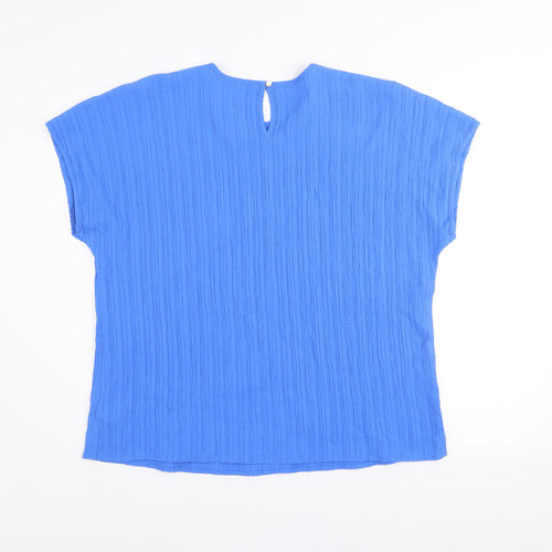 Dunnes Women’s Blue Short Sleeve Basic Blouse L