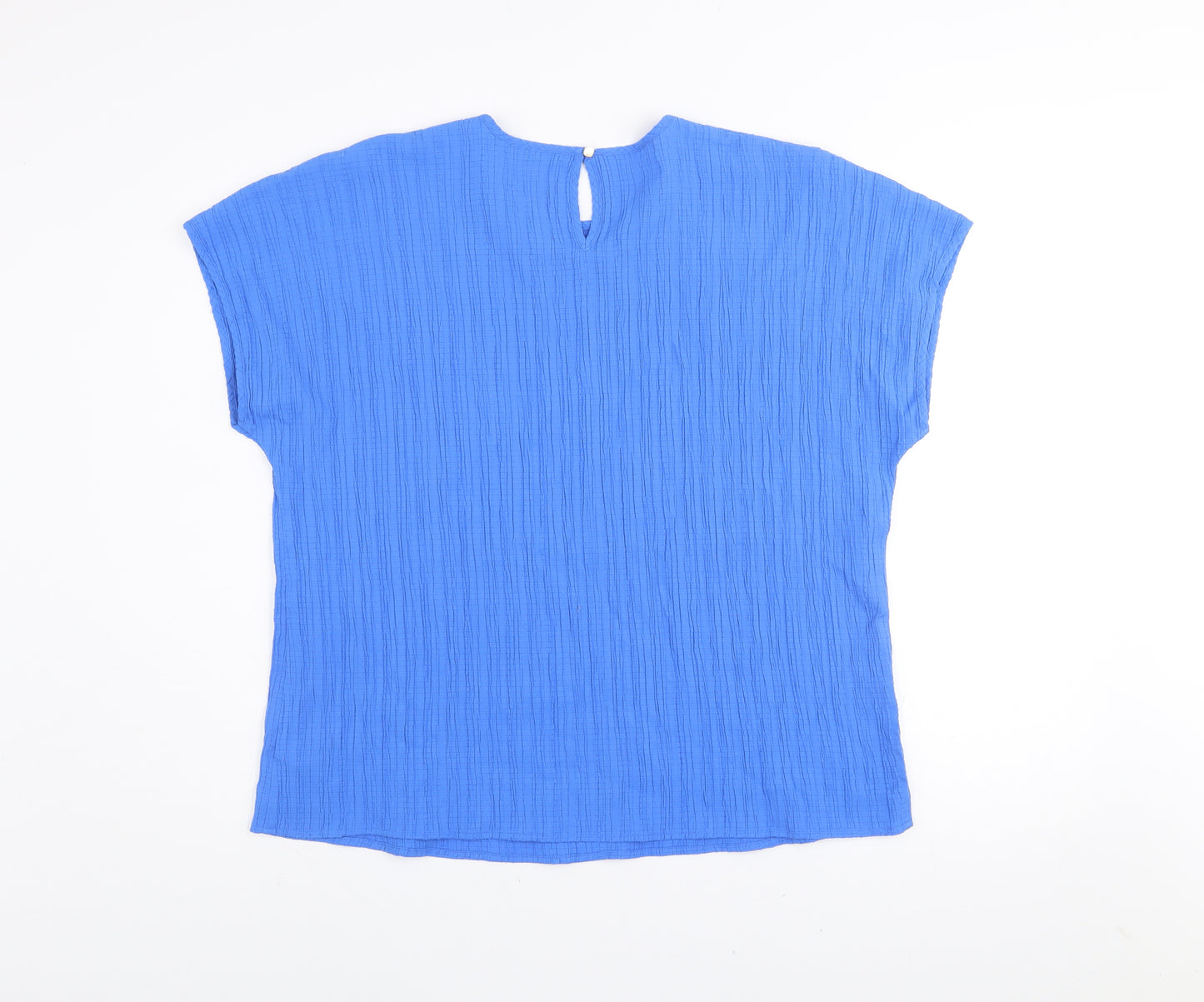 Dunnes Women’s Blue Short Sleeve Basic Blouse L