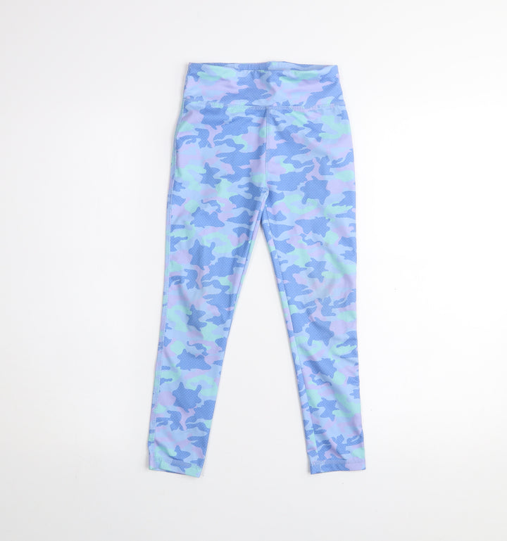 Dunnes Stores Girls Multicoloured Camo Leggings 6-7 Years Elastic Waist Activewear