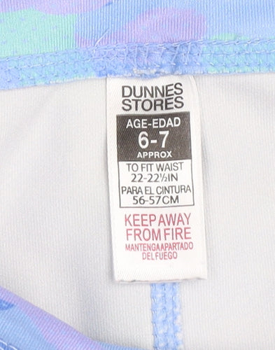 Dunnes Stores Girls Multicoloured Camo Leggings 6-7 Years Elastic Waist Activewear