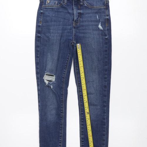 River Island Women’s Blue Distressed Ankle Jeans Size 8 Slim Fit