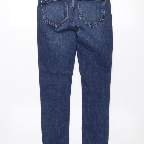 River Island Women’s Blue Distressed Ankle Jeans Size 8 Slim Fit