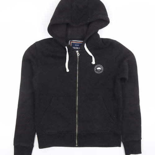 SoulCal & Co Black Full Zip Hoodie Women UK 8 Cotton Blend