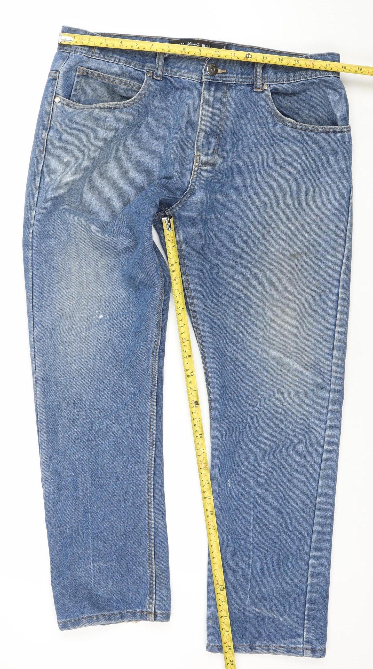 Denim Co. Men's Blue Regular Fit Straight Jeans W36 L30