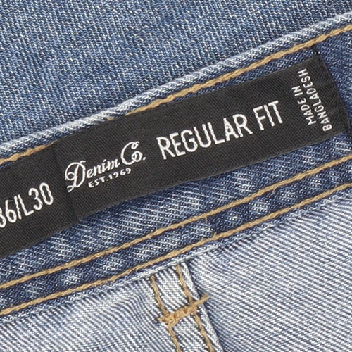 Denim Co. Men's Blue Regular Fit Straight Jeans W36 L30