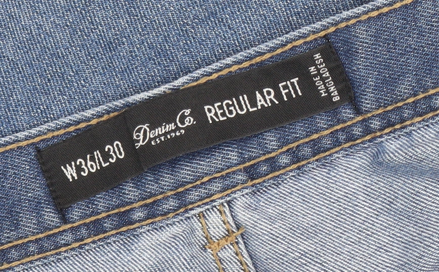 Denim Co. Men's Blue Regular Fit Straight Jeans W36 L30