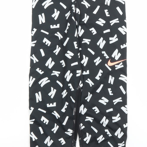 Nike Pro Dri-FIT Black Leggings Women L Capri Athletic Stretch