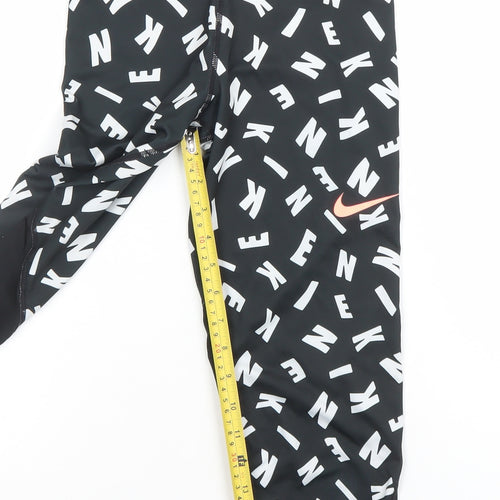 Nike Pro Dri-FIT Black Leggings Women L Capri Athletic Stretch