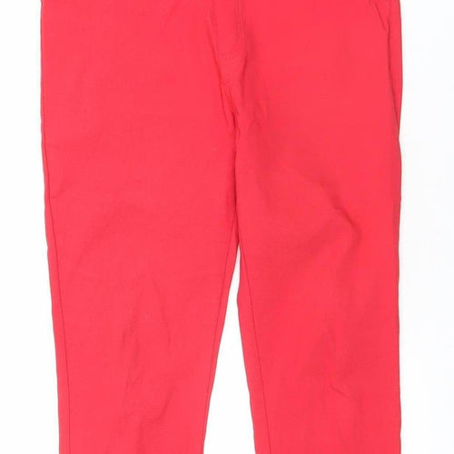 Christy Women's Red Cotton Blend Jeggings Size M Stretch Slim Fit Trousers