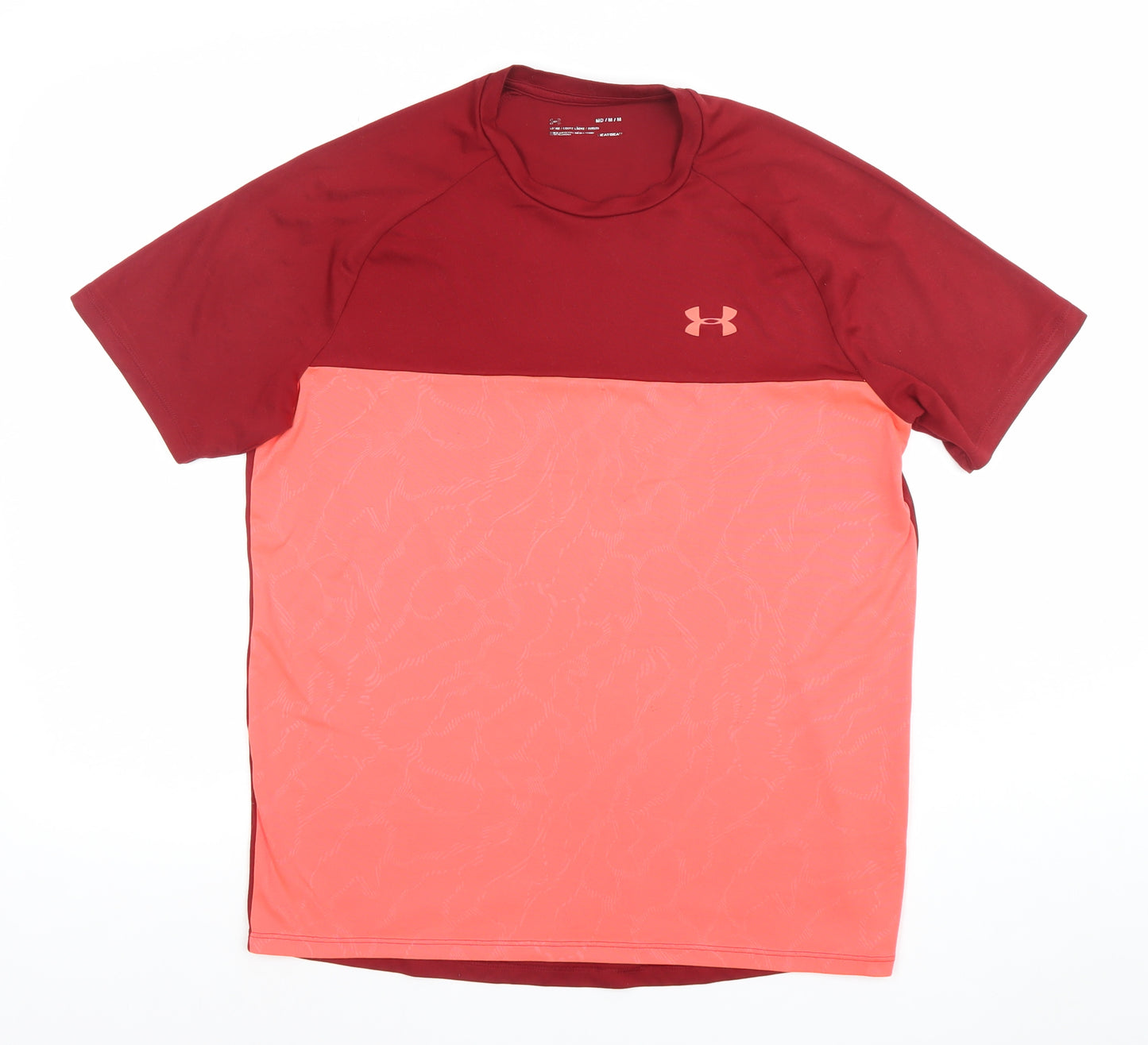 Under Armour Men's Red Colourblock HeatGear T-Shirt Size M