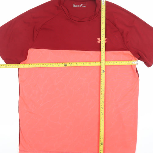 Under Armour Men's Red Colourblock HeatGear T-Shirt Size M