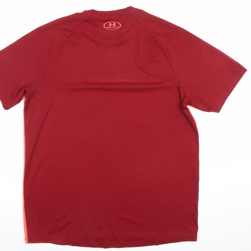 Under Armour Men's Red Colourblock HeatGear T-Shirt Size M