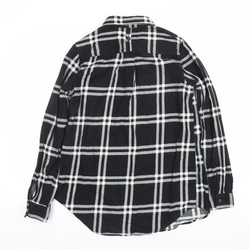 Brave Soul Men's Black Check Long Sleeve Cotton Flannel Shirt S