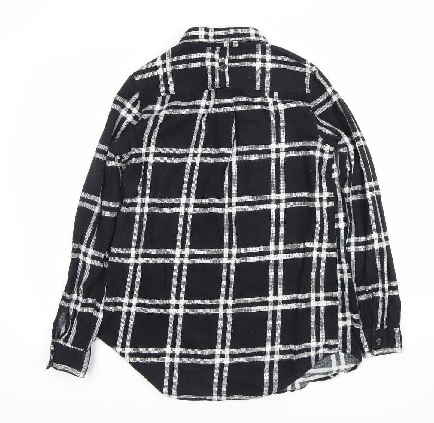 Brave Soul Men's Black Check Long Sleeve Cotton Flannel Shirt S