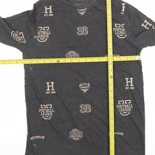 Primark Girls Dark Grey Long Sleeve Football League Graphic T-Shirt 13-14 Years