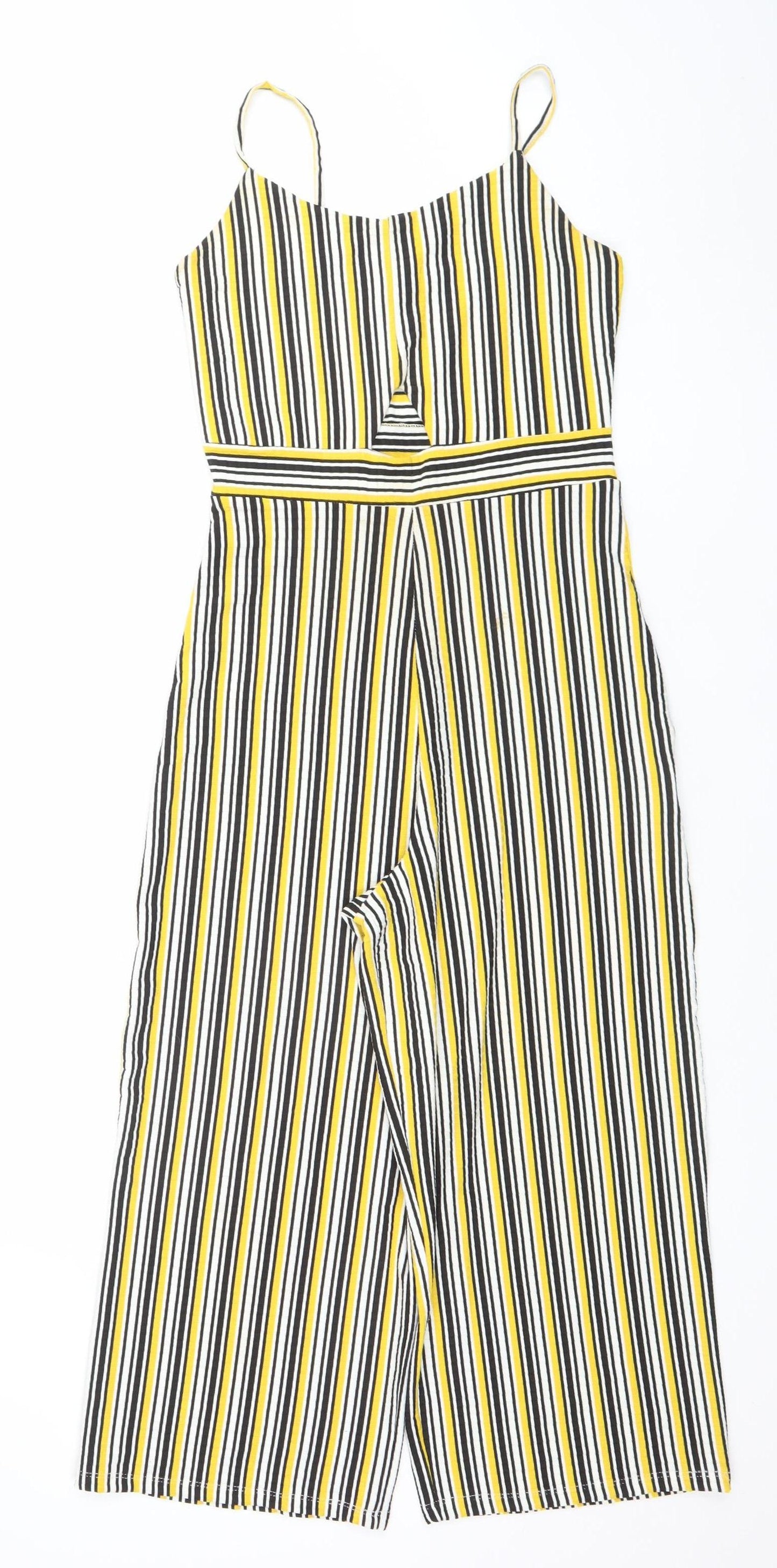 New Look Girls 915 Multicoloured Striped Jersey Jumpsuit Age 14/15 Adjustable Straps