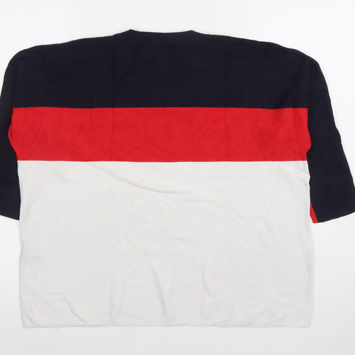 ONLY Women's Multicoloured XL Colourblock 3/4 Sleeve Cotton T-Shirt