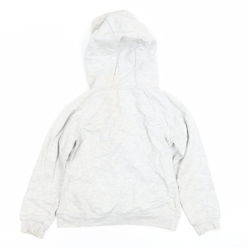 Mintie by Mini Melini Girls Grey Cat Face Hoodie 7-8 Years Pullover