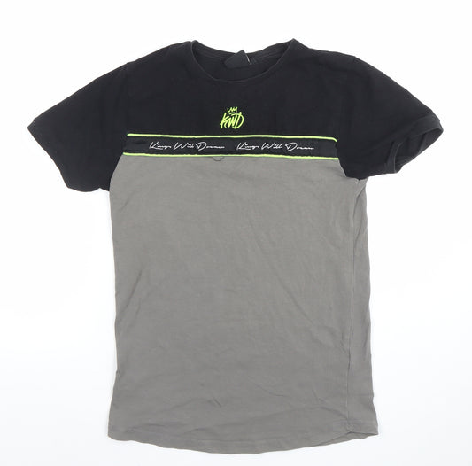 Kings Will Dream Boys Black & Grey Colourblock Logo T-Shirt 14-15 Years