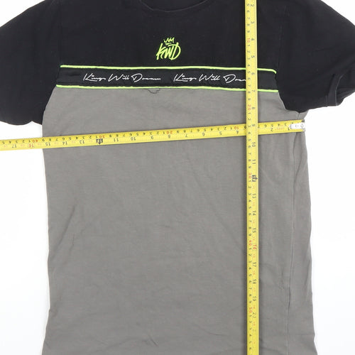 Kings Will Dream Boys Black & Grey Colourblock Logo T-Shirt 14-15 Years
