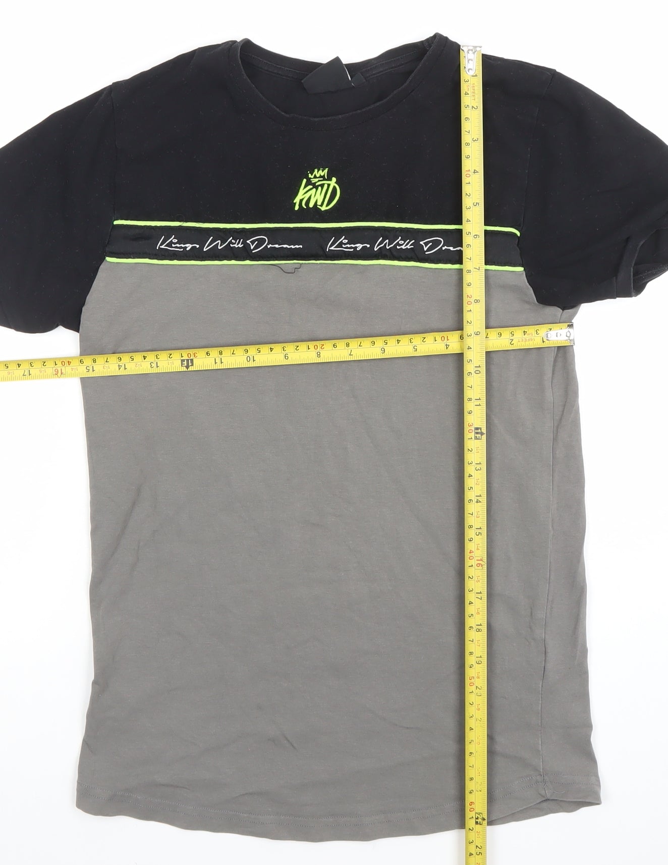 Kings Will Dream Boys Black & Grey Colourblock Logo T-Shirt 14-15 Years