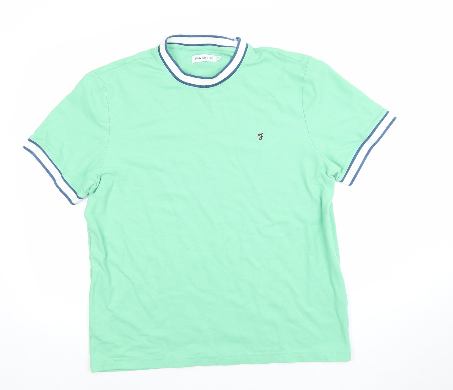 Farah 1920 Men's Green XL Crew Neck Short Sleeve Cotton T-Shirt