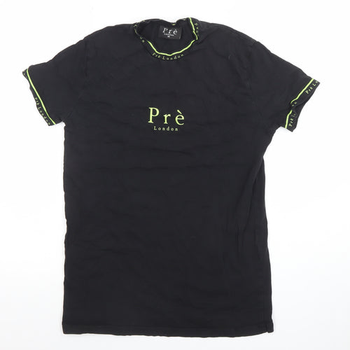 Pre London Men's Black XS Cotton Logo Crew Neck T-Shirt
