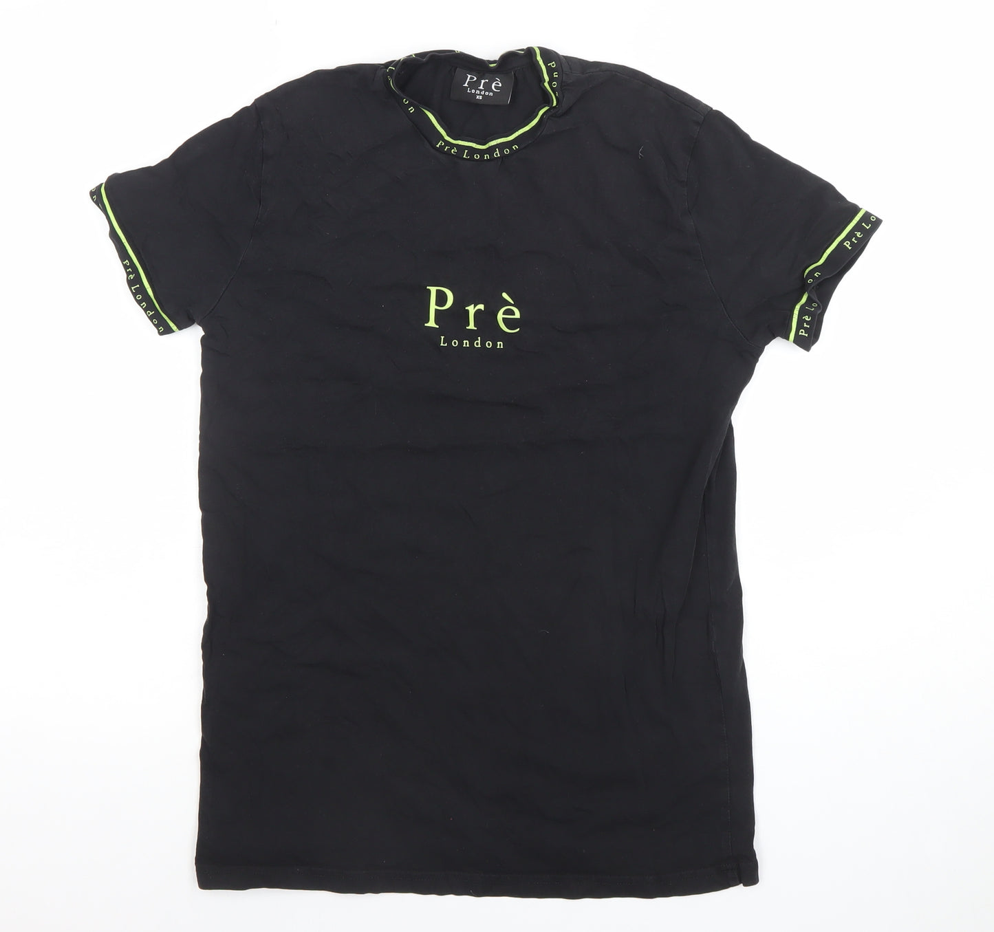Pre London Men's Black XS Cotton Logo Crew Neck T-Shirt