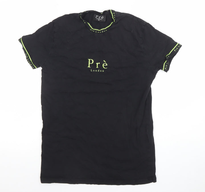 Pre London Men's Black XS Cotton Logo Crew Neck T-Shirt