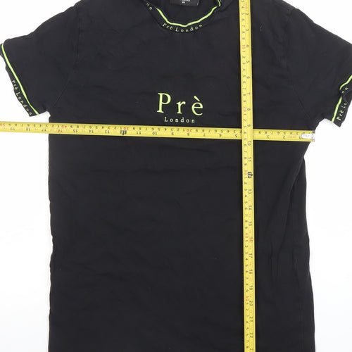 Pre London Men's Black XS Cotton Logo Crew Neck T-Shirt