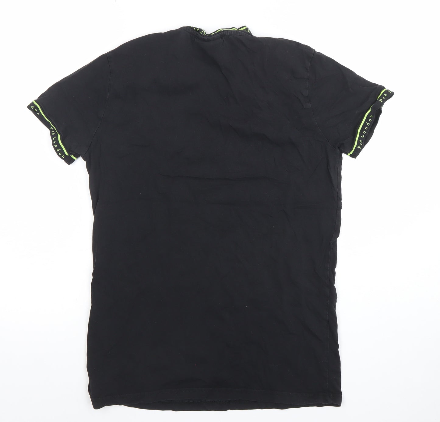 Pre London Men's Black XS Cotton Logo Crew Neck T-Shirt