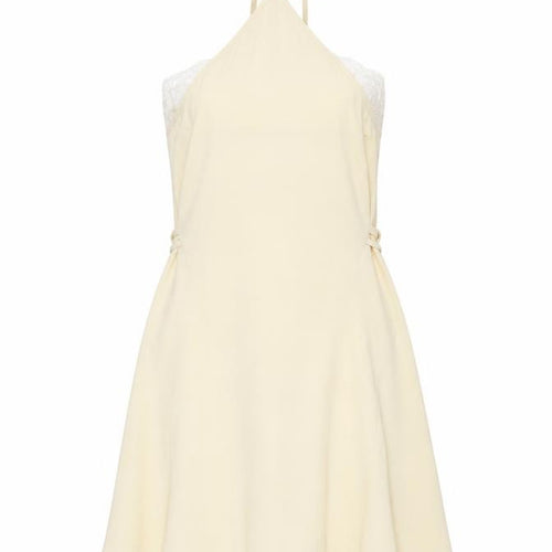 ZARA Women Beige Lace Slip Dress Size 8 V-Neck Strappy Short