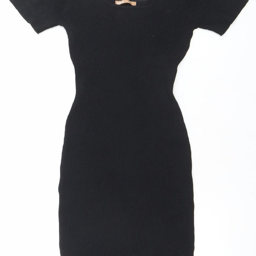 DANI Women’s Black Knit Bodycon Stretch Dress One Size