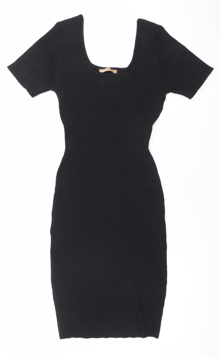 DANI Women’s Black Knit Bodycon Stretch Dress One Size