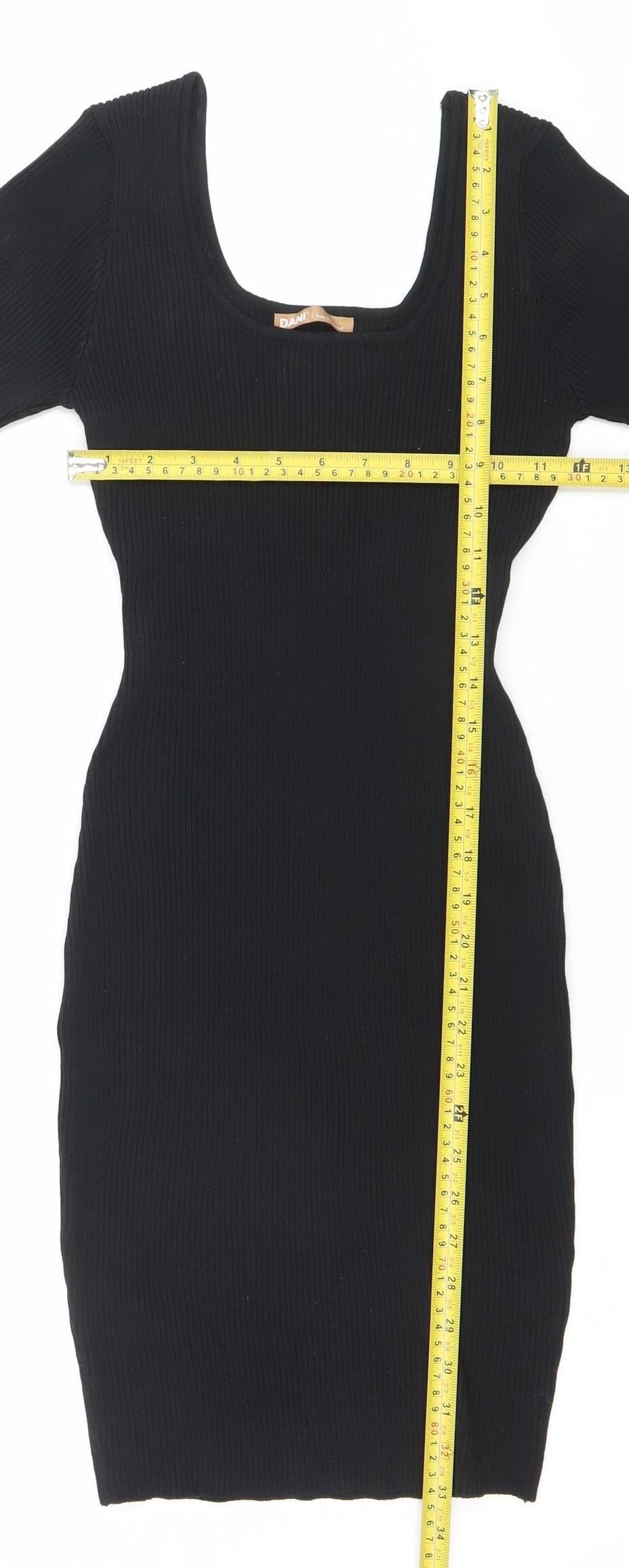 DANI Women’s Black Knit Bodycon Stretch Dress One Size