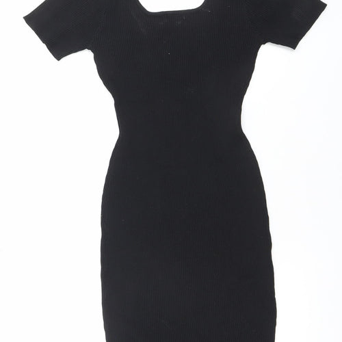 DANI Women’s Black Knit Bodycon Stretch Dress One Size