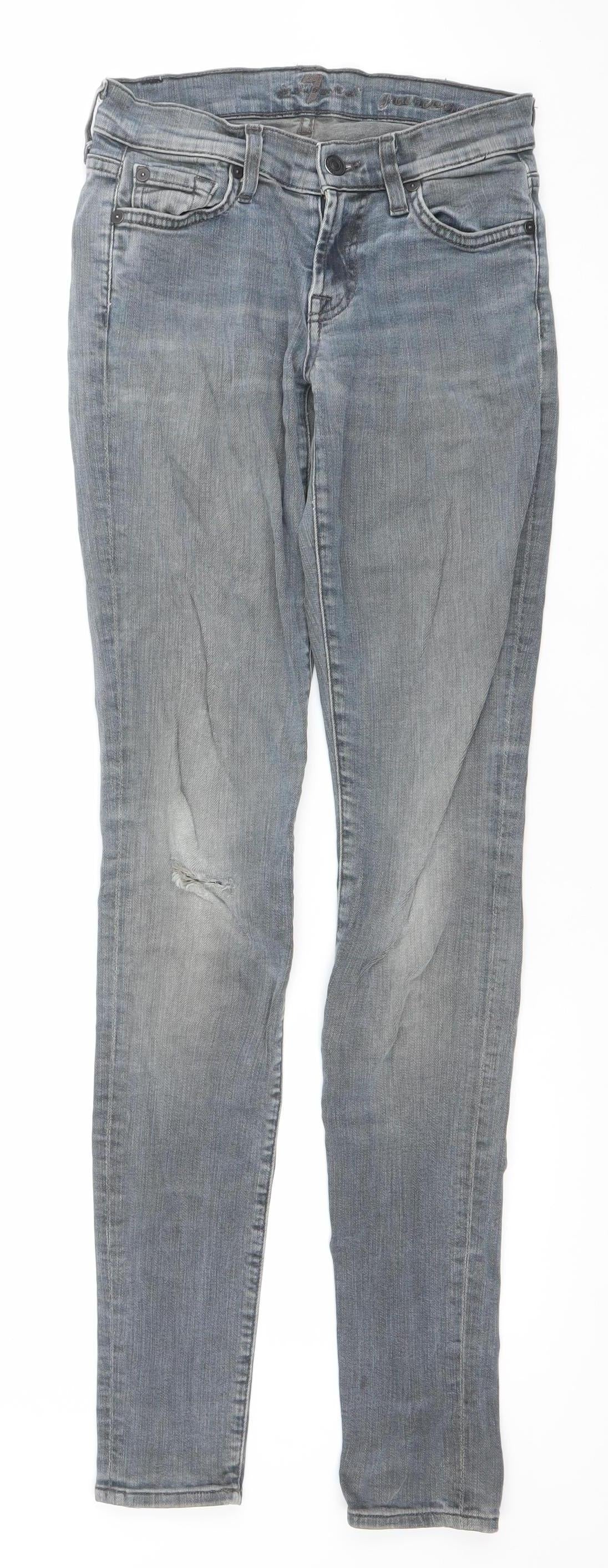 7 For All Mankind Womens Blue Skinny Denim Jeans Size 24 Slim Fit