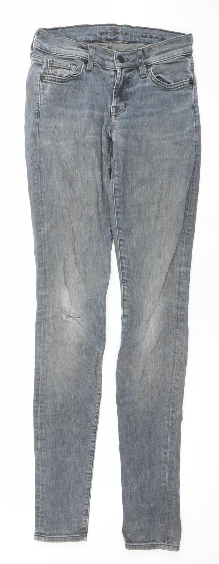 7 For All Mankind Womens Blue Skinny Denim Jeans Size 24 Slim Fit