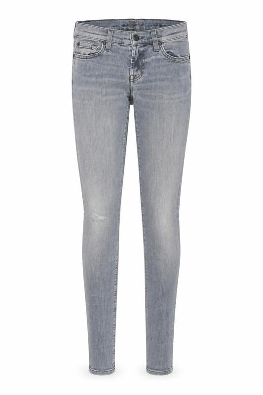 Front view of 7 For All Mankind women’s blue skinny denim jeans, size UK 24 slim, fit