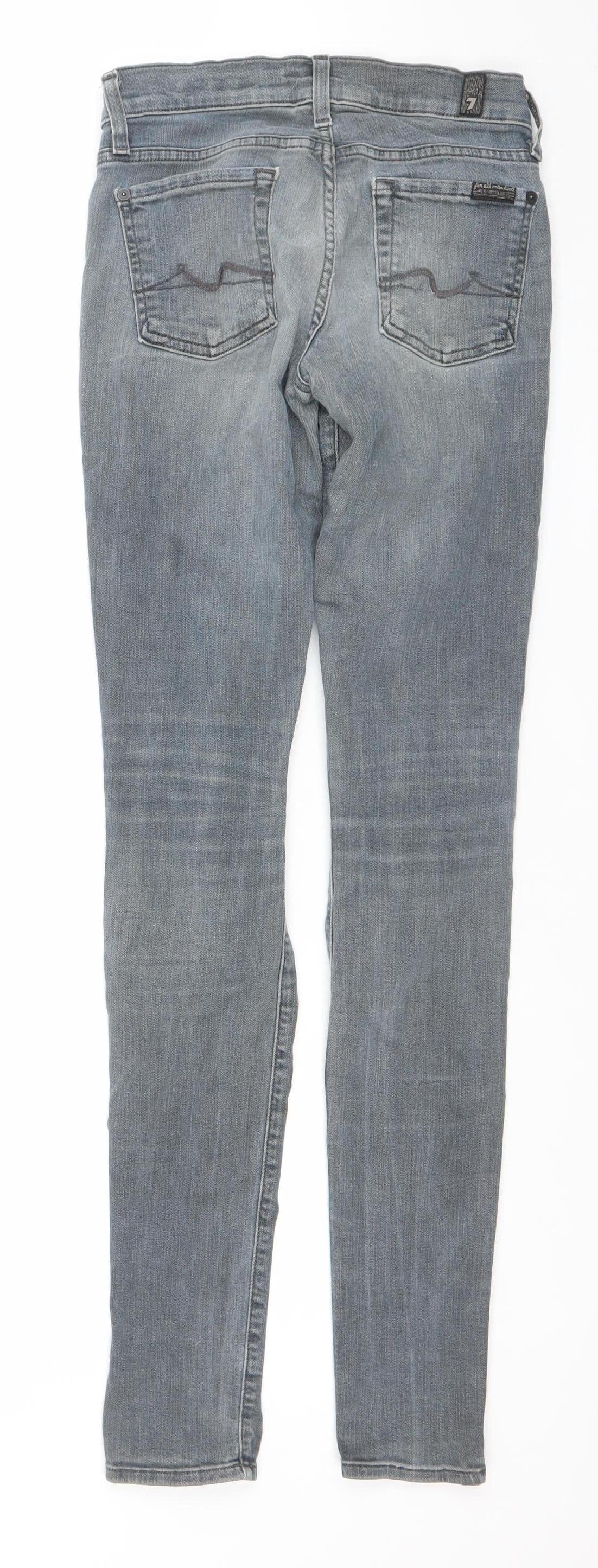 7 For All Mankind Womens Blue Skinny Denim Jeans Size 24 Slim Fit